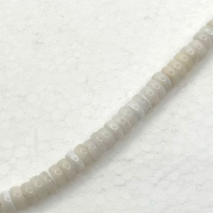 Picture of White Spiny Oyster Rondelle Beads, 6mm, 16" Strand