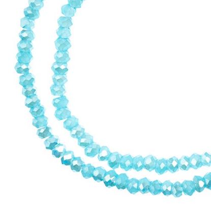 Picture of Crystal Lane 1.5x2.5mm Opaque Blue Aurora Borealis Rondelle, 2 Strand 7" Strands