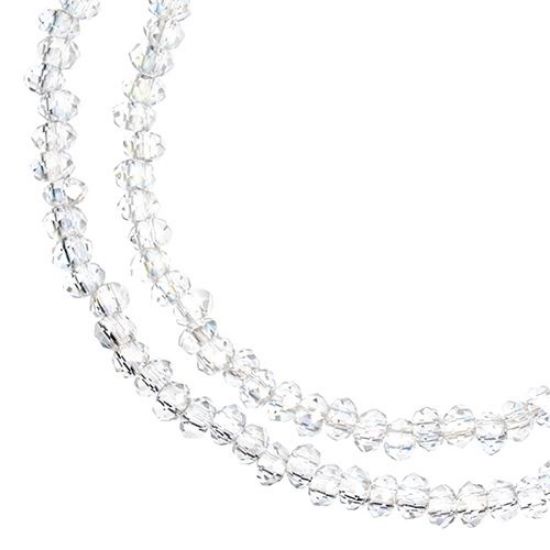 Picture of Crystal Lane 1.5x2.5mm Transparent Crystal Aurora Borealis Rondelle, 2 Strand 7" Strands