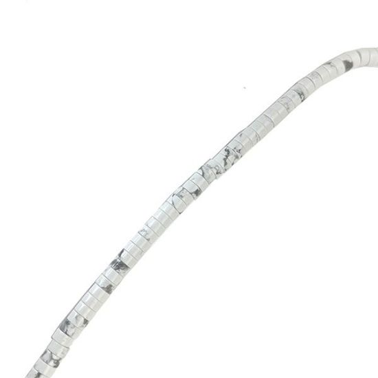 Picture of White Howlite Heishi Beads, 4mm, 15" Strand