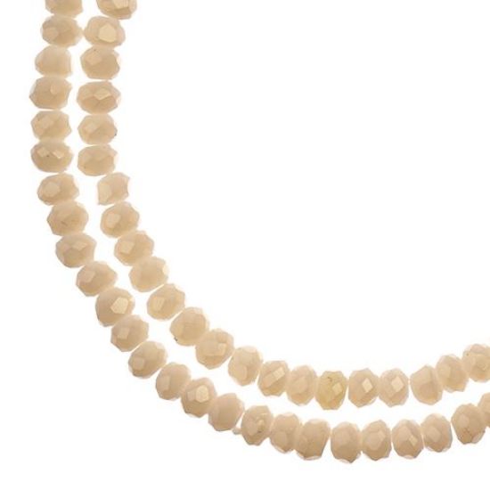 Picture of Crystal Lane 1.5x2.5mm Opaque Light Cream Rondelle, 2 Strand 7" Strands