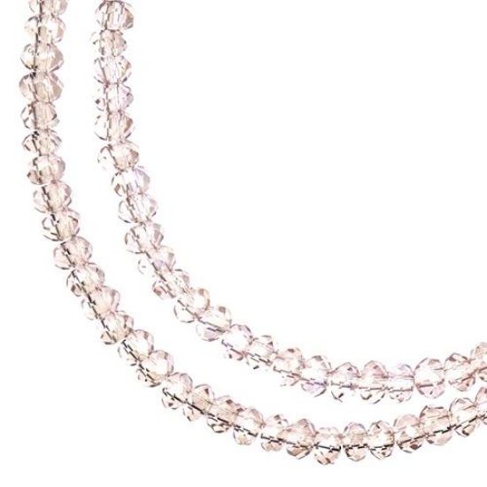 Picture of Crystal Lane 1.5x2.5mm Transparent Pink Aurora Borealis Rondelle, 2 Strand 7" Strands