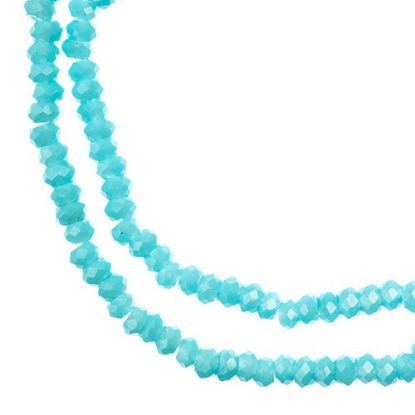 Picture of Crystal Lane 1.5x2.5mm Opaque Blue Rondelle, 2 Strand 7" Strands