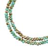 Picture of Crystal Lane 1.5x2.5mm Opaque Blue with Half Champagne Luster Rondelle, 2 Strand 7" Strands