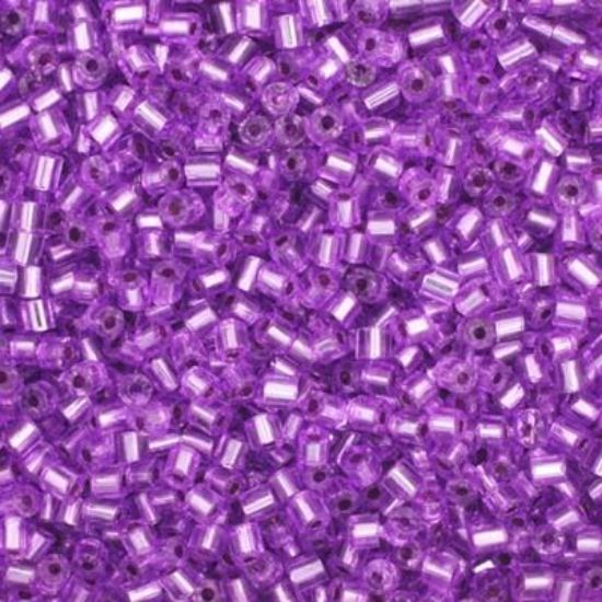 Picture of 2-Cut Size 10/0, Preciosa Czech Seed Bead, Silver-Lined Mauve Blue Dyed, Sold by the Hank