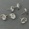 Picture of Sterling Silver 8x10mm Serrated Bezel Cup Ear Post .036" x 3/8", Sold Per Pair