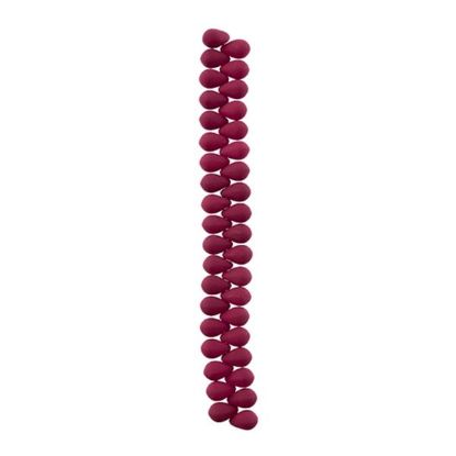 Picture of 6x9mm Czech Glass Bead White Alabaster Velvet Red Lychee, 38 pieces