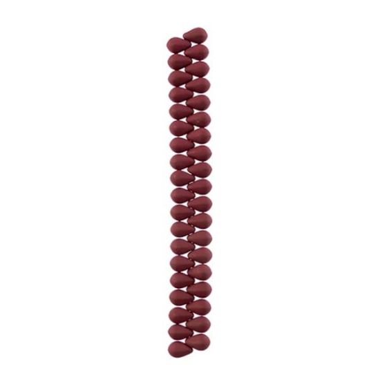 Picture of 6x9mm Czech Glass Bead White Alabaster Velvet Maroon Brown, 38 pieces