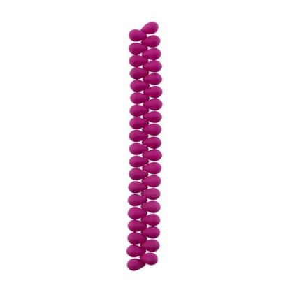 Picture of 6x9mm Czech Glass Bead White Alabaster Velvet Fuchsia, 38 pieces