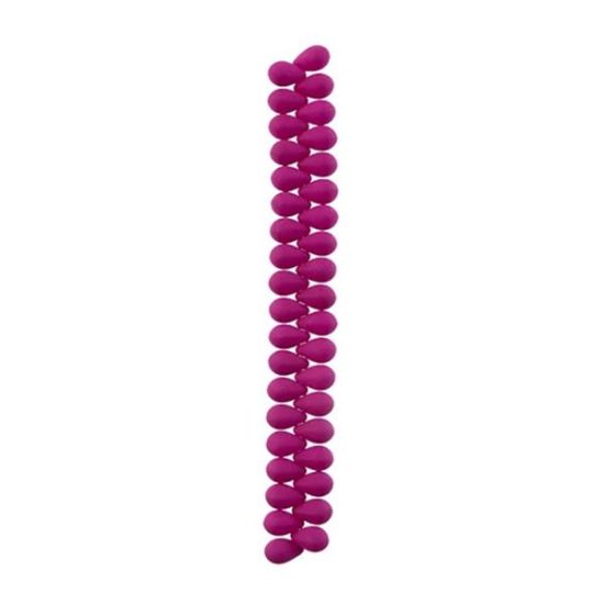 Picture of 6x9mm Czech Glass Bead White Alabaster Velvet Fuchsia, 38 pieces