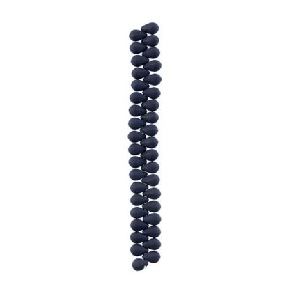 Picture of 6x9mm Czech Glass Bead White Alabaster Velvet Black, 38 pieces