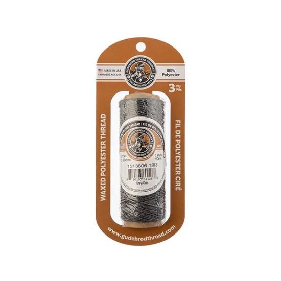 Picture of Grey Wax Poly Thread 500 Feet .015 Inch