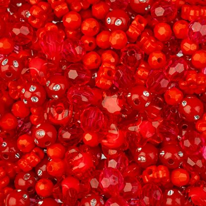 Picture of Craft Beads Star Mix, Red