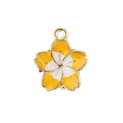 Picture of Sweet & Petite Charms, 13x16mm Yellow Flower, 8 pieces