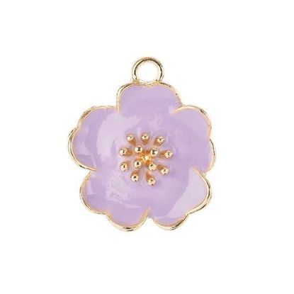 Picture of Sweet & Petite Charms, 20x24mm Purple Flower, 4 pieces
