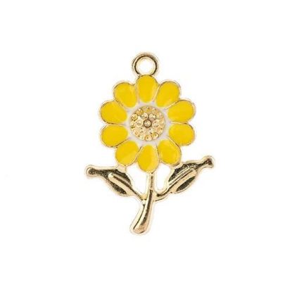 Picture of Sweet & Petite Charms, 27x19.5mm Daisy Yellow, 8 pieces
