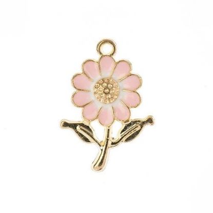 Picture of Sweet & Petite Charms, 27x19mm Daisy Pink, 8 pieces