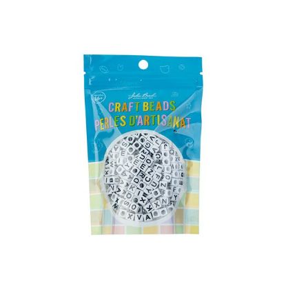 Picture of Craft Beads Mix Square Alphabet, White