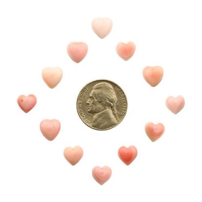 Picture of Pink Conch Shell Cabochon, 8mm Heart