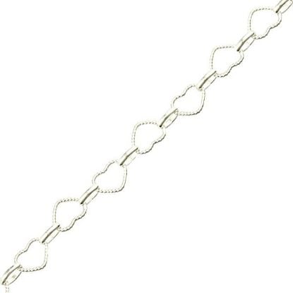 Picture of Sterling Silver Heart Long and Short Bulk Chain, 5.6mm, Sold by the Foot