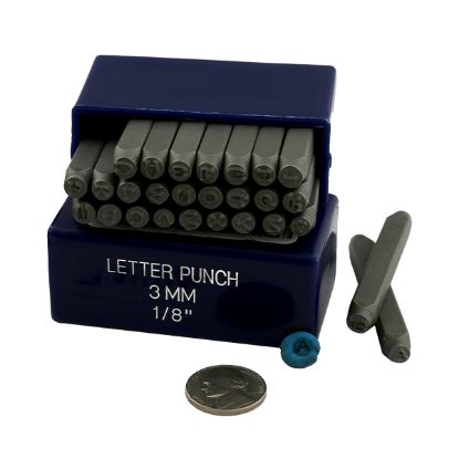 Picture of Alphabet Uppercase Stamp Set, Argent 1/8", 27 pieces