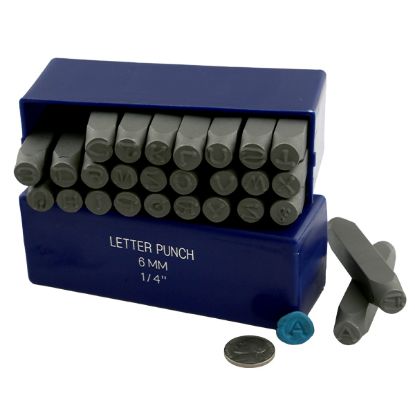 Picture of Alphabet Uppercase Stamp Set, Argent 1/4", 27 pieces