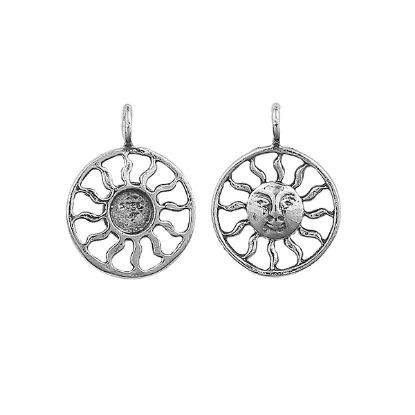 Picture of Sterling Silver Sun Charm 17mm