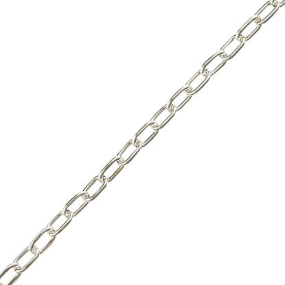 Picture of Sterling Silver Rectangle Cable Box Bulk Chain, 4.2mm, Sold by the Foot