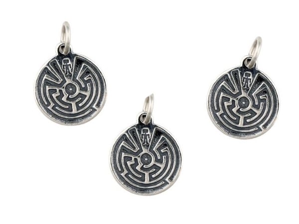 Sterling Silver Man in Maze Pendant