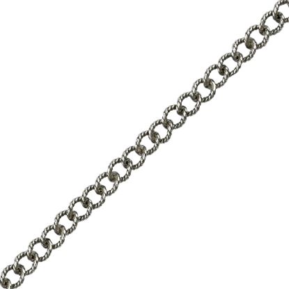 Picture of Sterling Silver Ox Stamp Curb Bulk Chain 4.5mm, Sold by the Foot