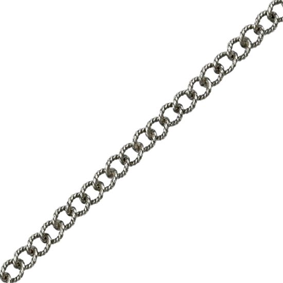 Picture of Sterling Silver Ox Stamp Curb Bulk Chain 4.5mm, Sold by the Foot
