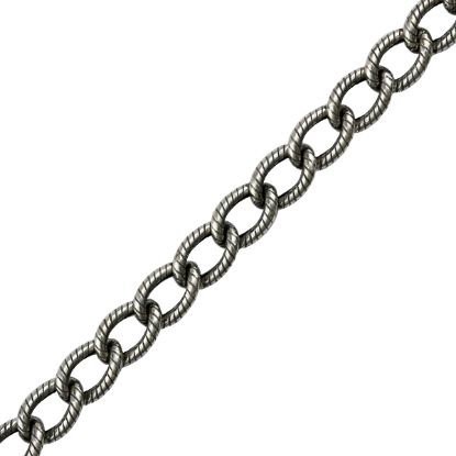 Picture of Sterling Silver Ox Stamp Curb Bulk Chain 8mm, Sold by the Foot