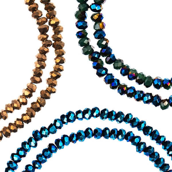 Colorful assortment of rondelle beads in various sizes