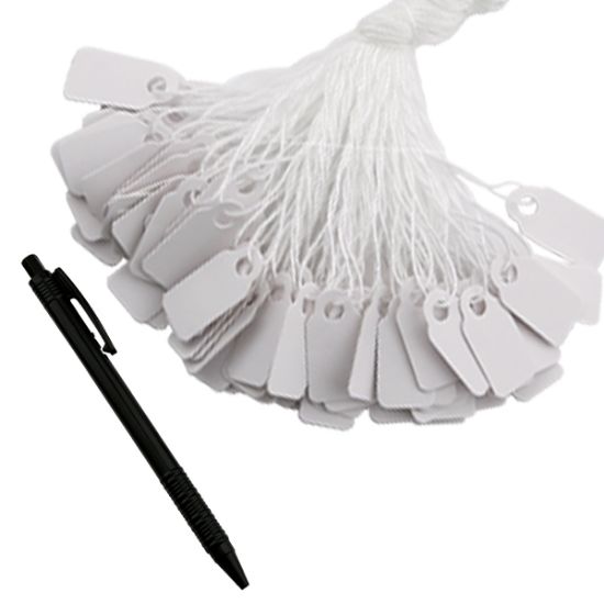 Picture of White String Tags, 8x16mm, 1,000 Tags