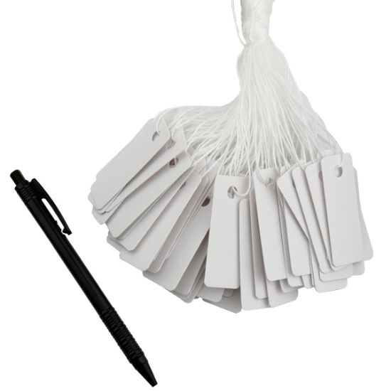 Picture of White String Tags, 29x12mm, 1,000 Tags