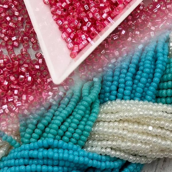 Size 13 and Size 15 seed beads for jewelry making